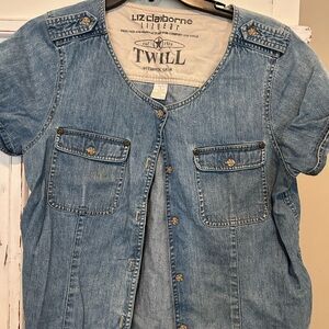 Liz Claiborne Light Blue Twill Jacket